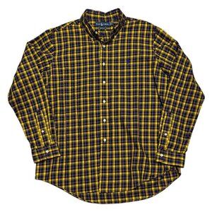 POLO RALPH LAUREN Plaid Business Casual Designer Long Sleeve Shirt Mens XL